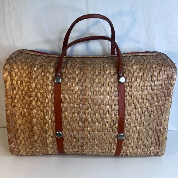 Tote Market Arm Bag Purse Large Woven Colorful Raffia Straw Beach Picnic Boho - Picture 4 of 12